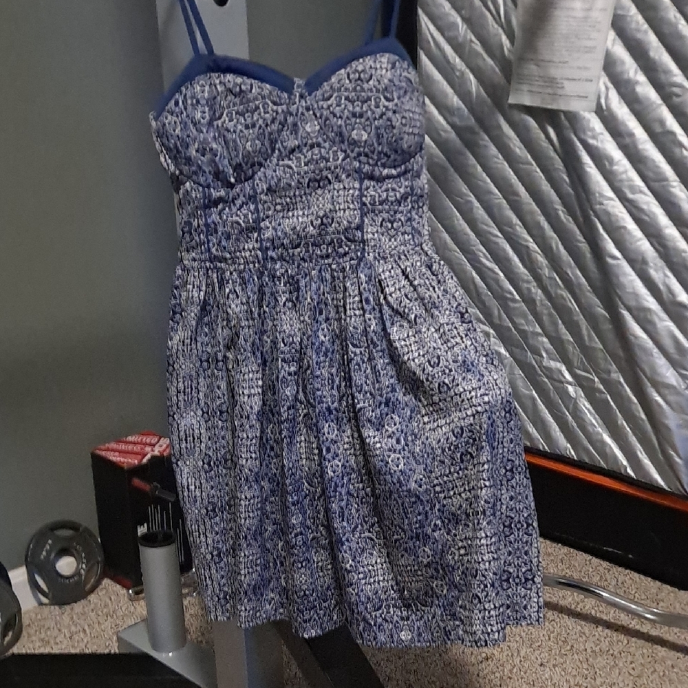 Band of Gypsies Navy and White Printed Dress